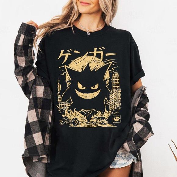 Gengar Shirt, Japan Anime Shirt, Pkmn Shirt, Anime Shirt, Anime Gift For Him Her - Picture 1 of 4